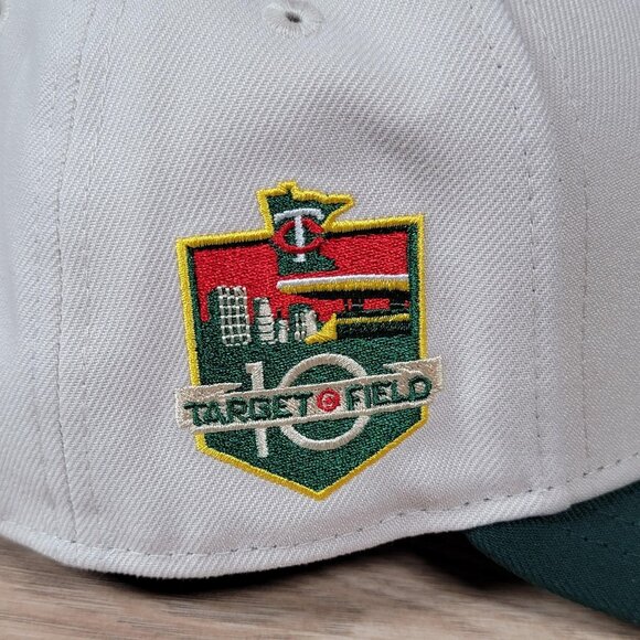 Minnesota Twins New Era 59Fifty Hat Cap Fitted Mens 7 1/8 White Target‎ Field - Picture 4 of 9